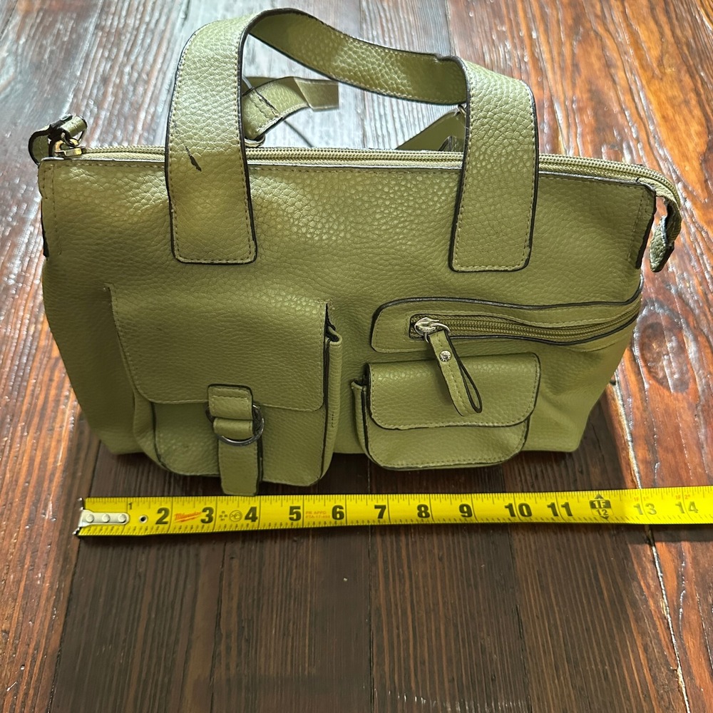 Relic Shoulder Purse Hand Bag Flap Pockets Sage Pastel Green w/ Strap - Picture 8 of 10